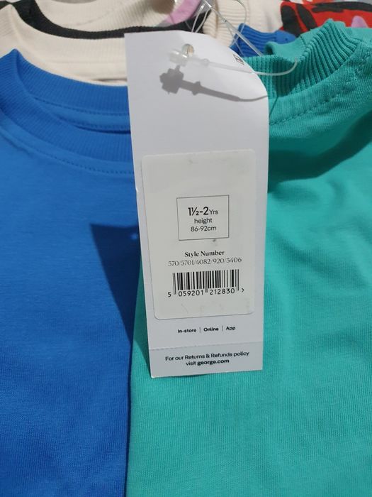 Set 5 tricouri bumbac George 1.5/ 2 ani