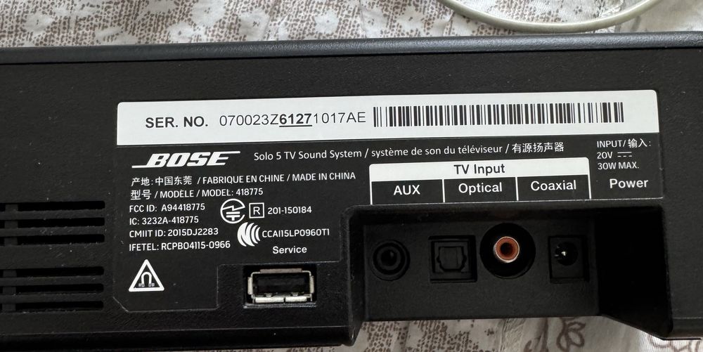 Bose Solo 5 Soundbar / для телевизора / Bluetooth