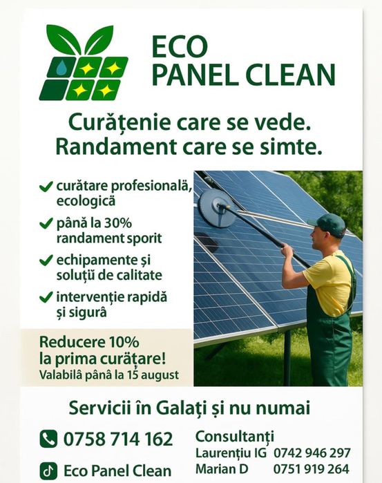 Curatarea / spalarea panourilor solare/ fotovoltaice