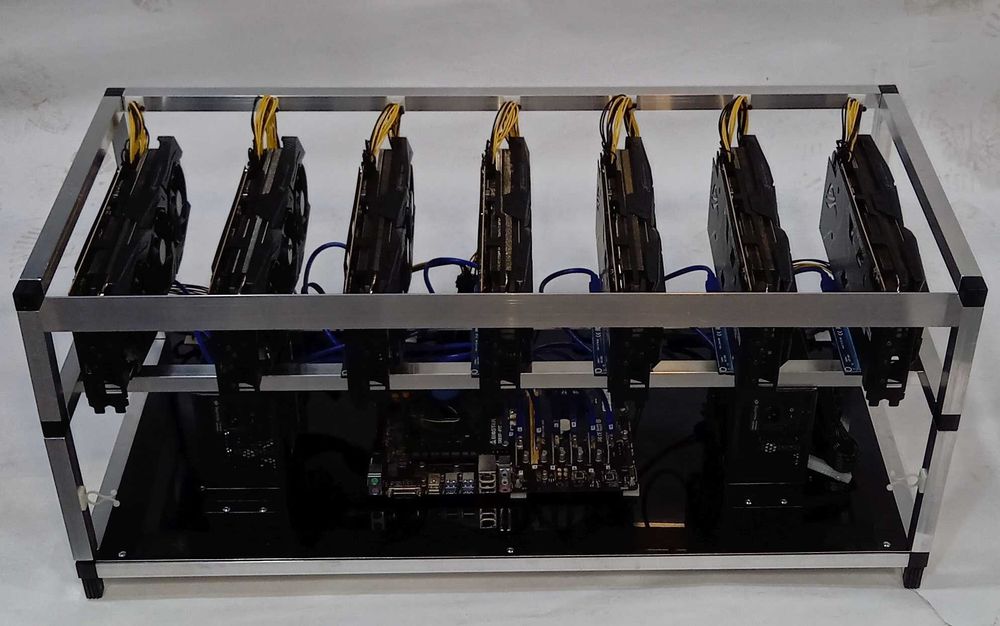 Carcasa RIG AI mining / cadru Open Air rack minare placi video ETC RVN ETH BTC MachineLearning