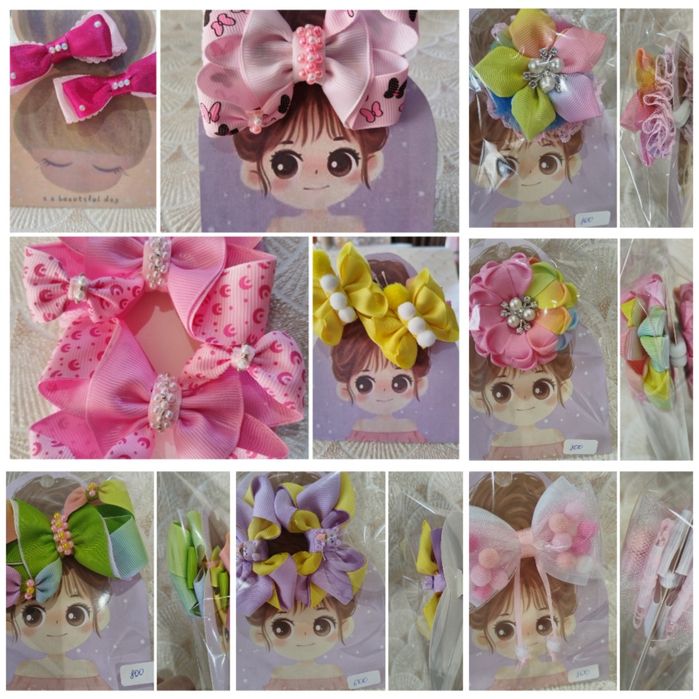 Бантики, резинки, заколки для девочек.