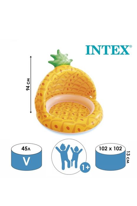 Piscina Gonflabila cu Acoperis pentru Copii, Intex Ananas 102 x 94 cm