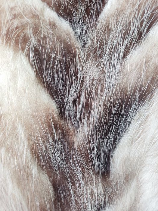 Дамско кожено палто от естествен косъм кожух норка , визон .