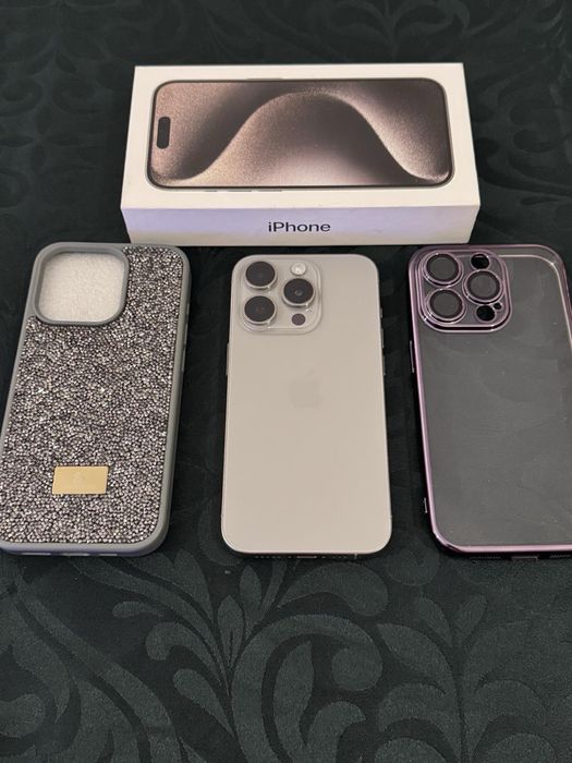 Гаранция. Iphone 15 pro, Natural tiranium 128GB!