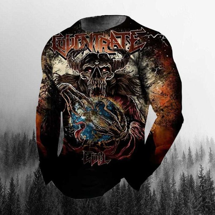 Лонгслив – футболка мужская с принтом из микрофибры