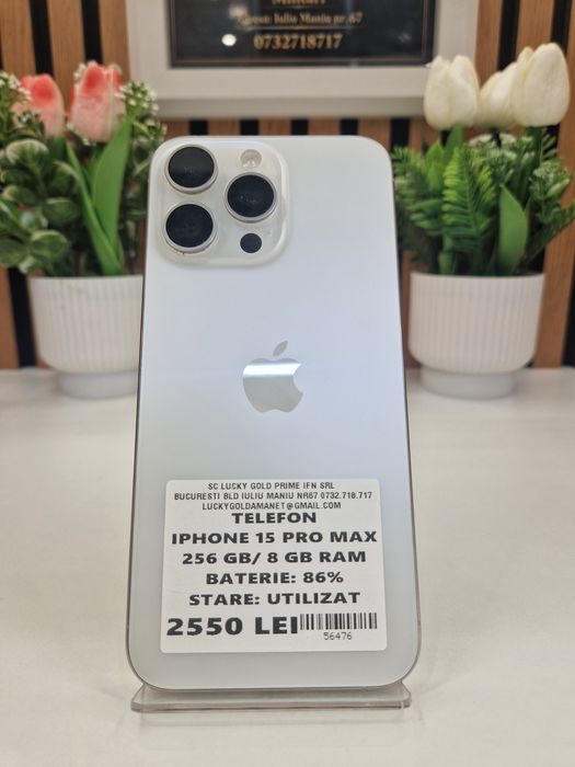 Iohone 15 Pro Max 256GB / 8GB RAM 86% Baterie Garantie! #56476