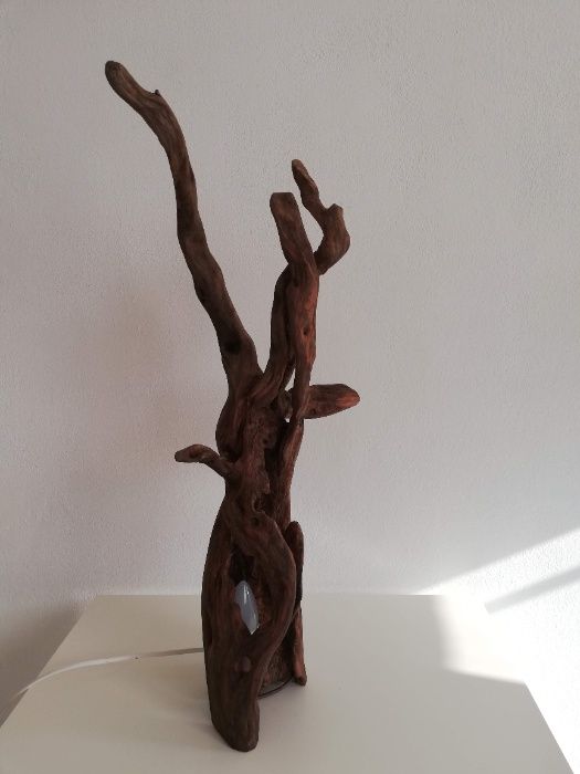 Лампа ръчна изработка/естествен материал/дървени лампи/настолна/