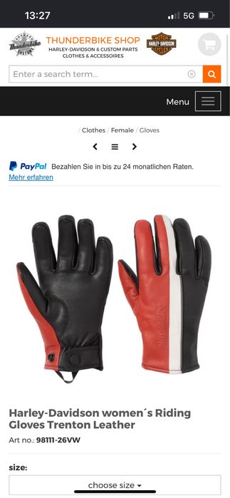 Harley-Davidson дамски мотоциклетни ръкавици Trenton Leather