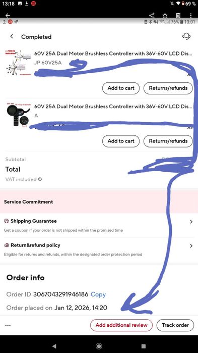 Set nou 2 JP 48V/25A dual controllere+display