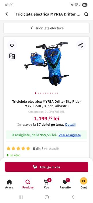 Tricicletă Electrică Myria o iesire