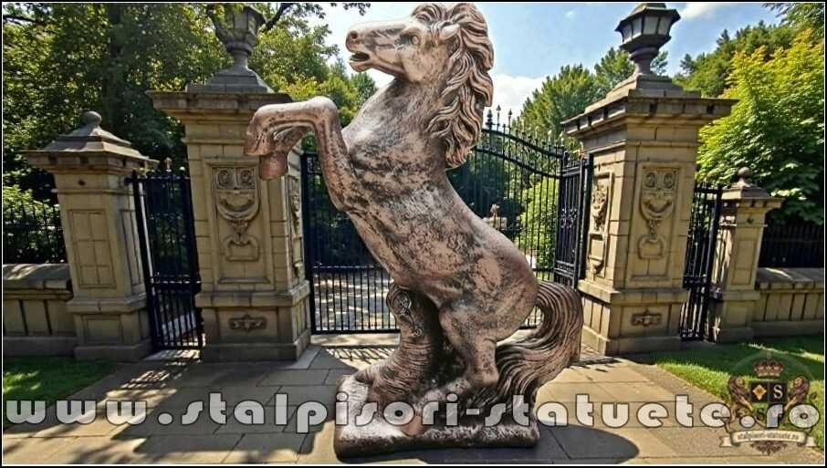 Statuetă căluț mare, arămiu patinat, model S37.