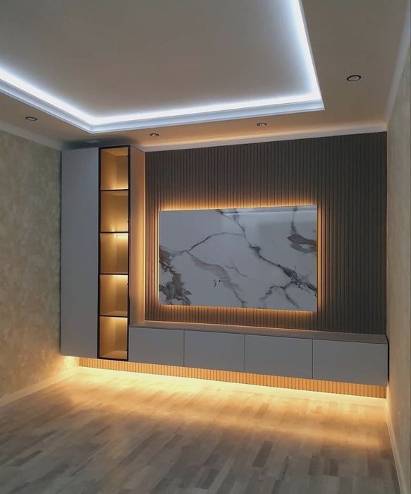 TV-зона на стену | Дизайн из ПВХ-панелей