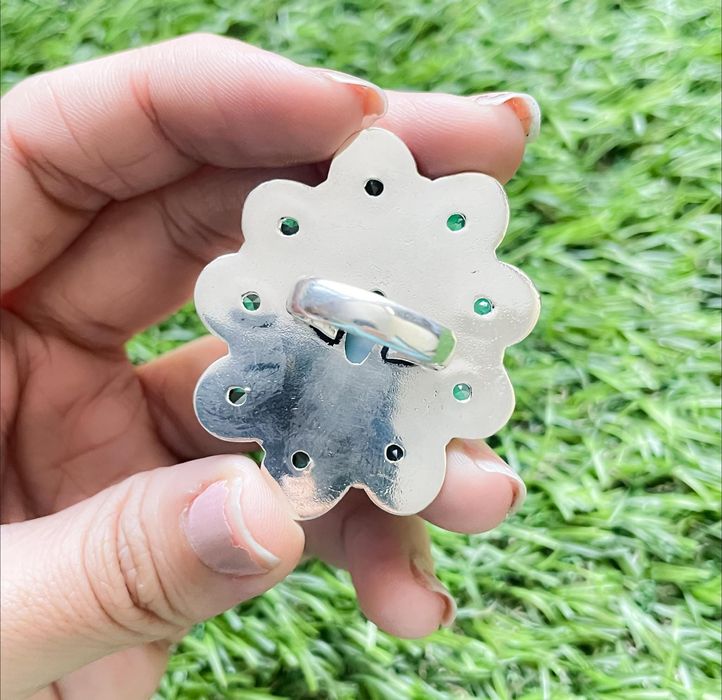 Inel argint 925 cu larimar și topaz bleu