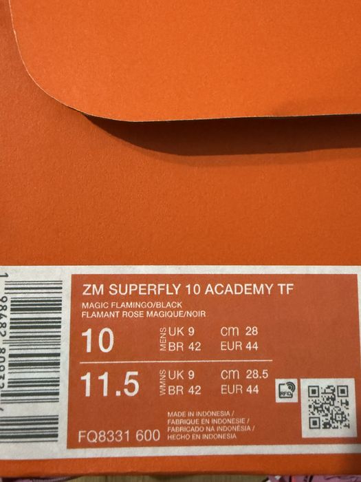 Nike Zoom Superfly 10 Academy TF /44 номер /28 см стелка