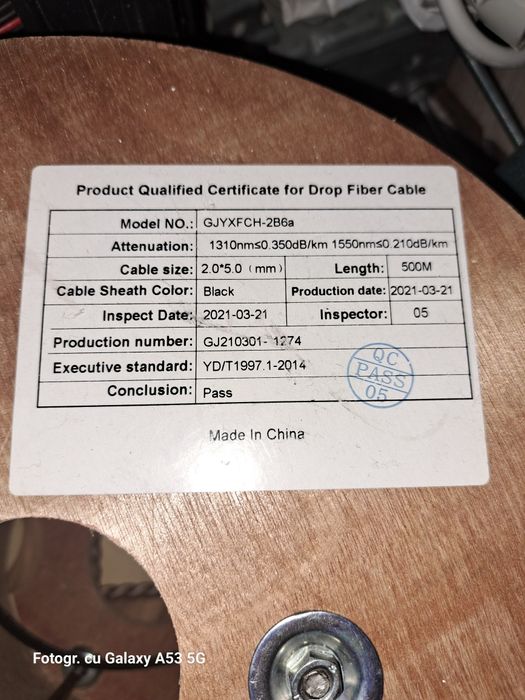 Se vinde Fibra optica