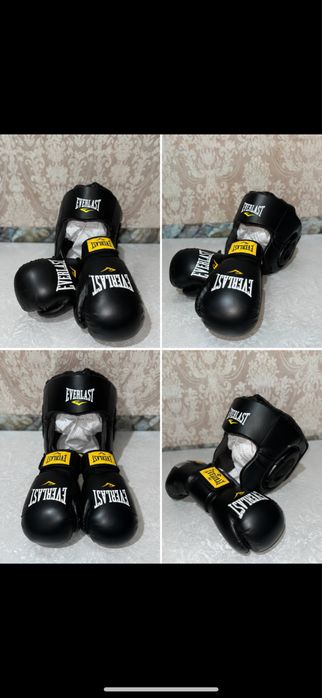 Боксерские перчатки и шлем Everlast