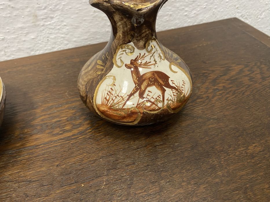 Винтидж Hubert Bequet Belgium ръчна украса ваза и кутия 1950те