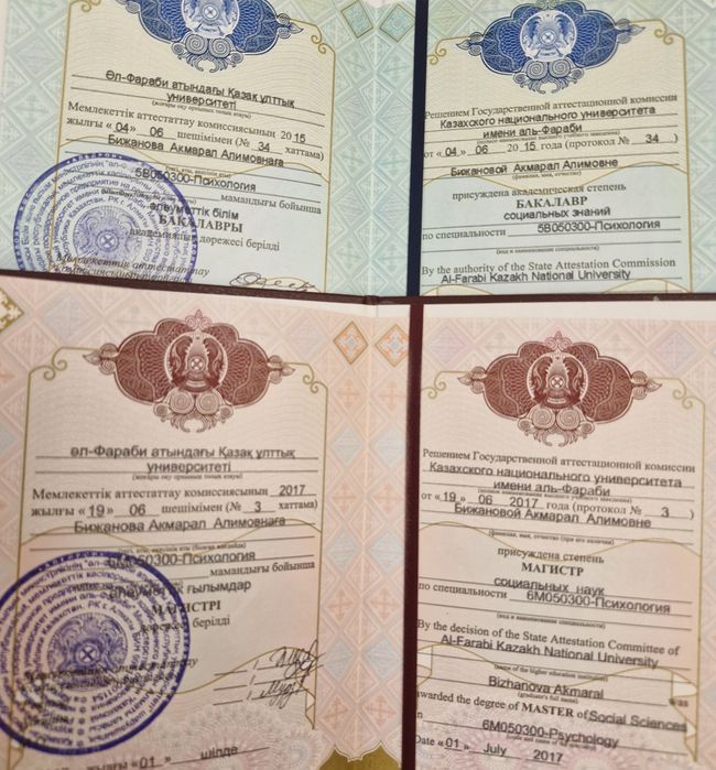 Дипломированный психолог, магистр