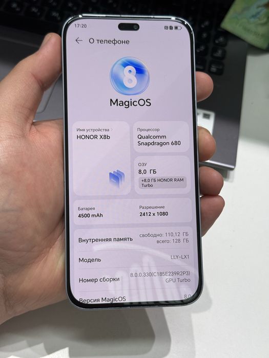 Hobor X8B 128gb ozu 8