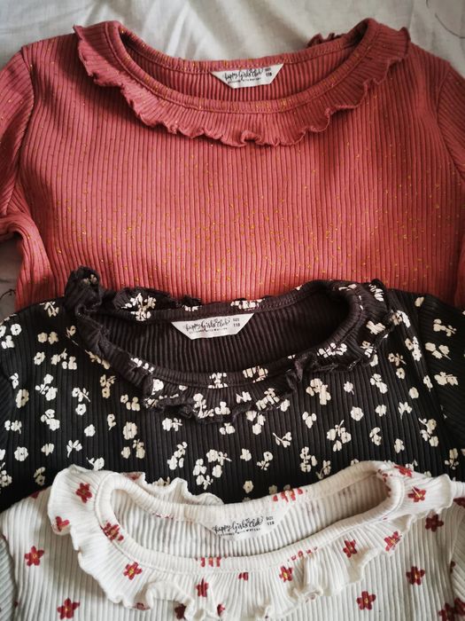 Set 5 bluze C&A fete mărimea 110, bumbac organic 4-5 ani