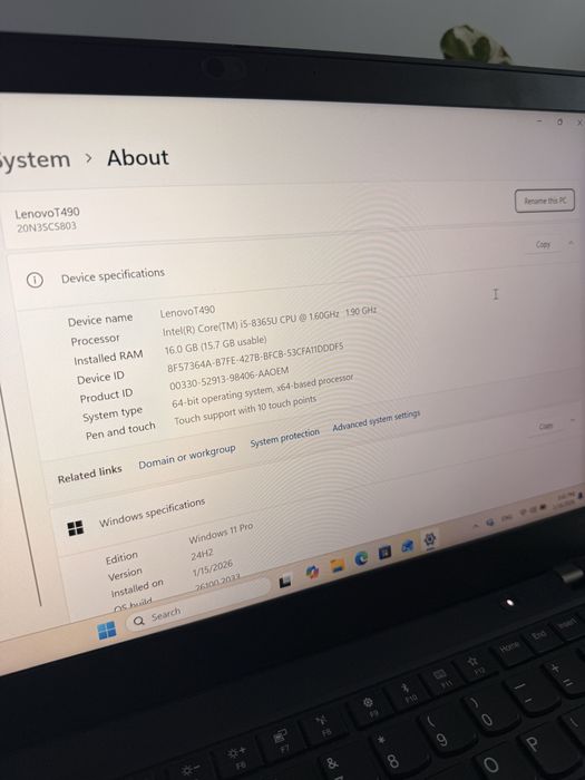 Laptop Lenovo ThinkPad T490