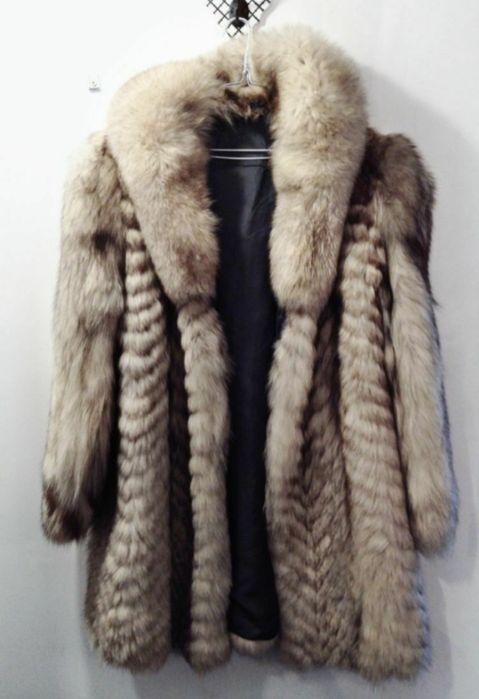 Haina dama din blana naturala de vulpe polara