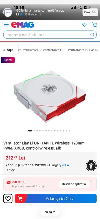 Ventilator Lian Li TL 120 wireless