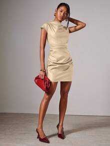 Rochie mini eleganta imitatie piele - NOU (cu eticheta)