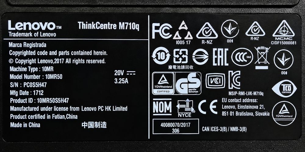Мини ПК - Lenovo ThinkCentre 710