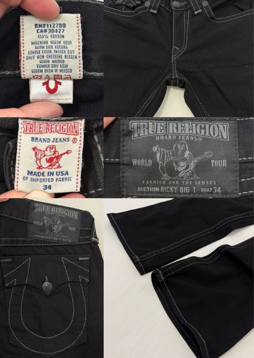 Blugi TRUE RELIGION (34 L barbat) Made in USA jeans pantaloni Ricky Big T straight