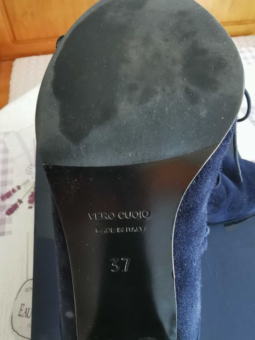 Нови сини боти, естествен велур НАМАЛЯВАМ - при интерес