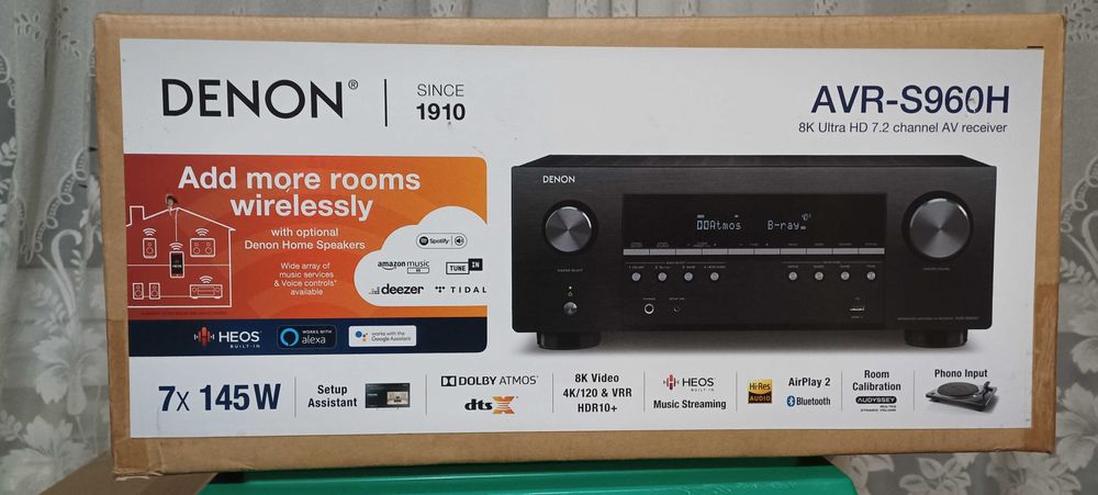 Рeсийвър Denon AVR-S960H с 4 колонки Mission M70