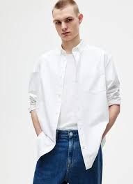 Рубашка мужская белая плотная H&M 50 размера