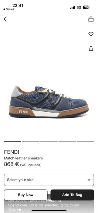 Fendi match leather sneakers