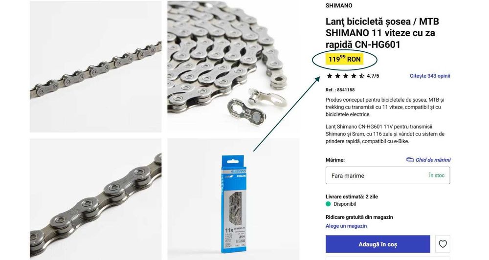 Piese pt bicicleta; Lanțuri Shimano Deore, Pedale, Pompe(Super Ofertă)
