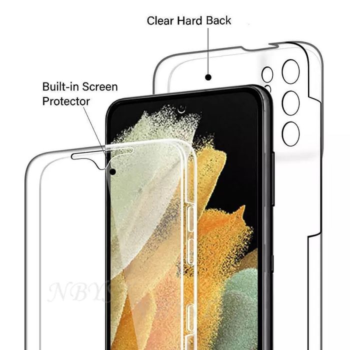 Прозрачен 360° Градуса Кейс за Samsung Galaxy S21 + Ultra / силиконов