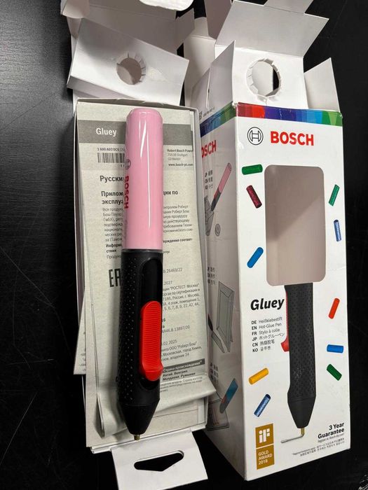 Pistol de lipit electric cu acumulator Bosch GLUEY - cupcake pink, 2.1 Ah, 150°C temperetura lipire