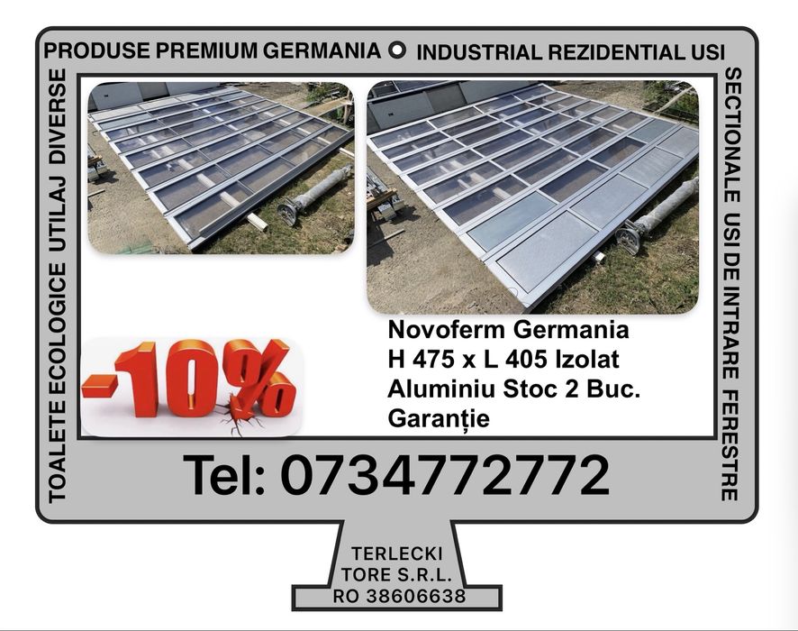 USA SECTIONALA INDUSTRIALA hala garaj H 475 x L 405 Garantie