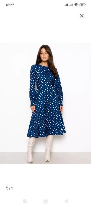 Платье в горошек -новое .размер 48-50