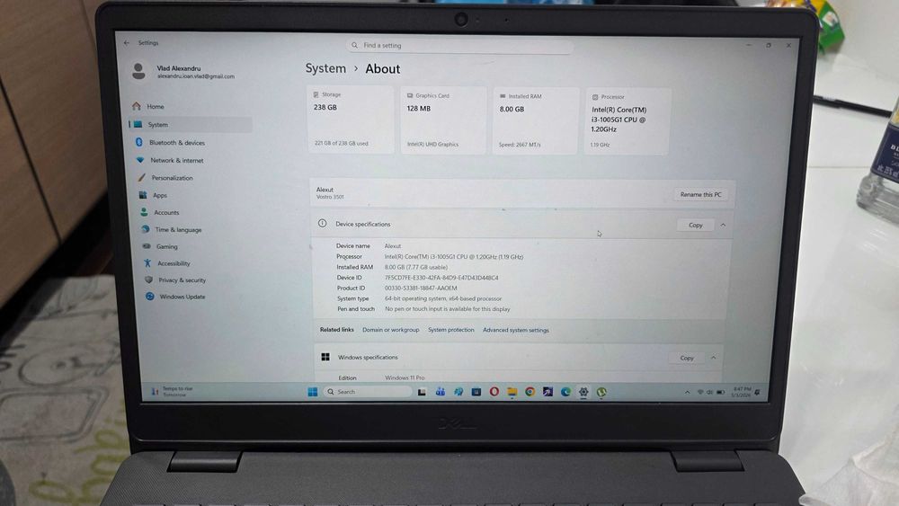 Dell Vostro I3 8gb 256gb