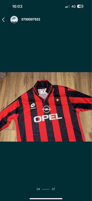 Bluza AC Milan Home Kit 1997-1998 Originala Lotto De Colectie