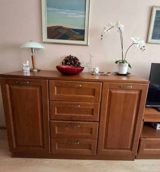 скрин, ТВ шкаф и библиотека от масив дъб и  MDF, във Варна