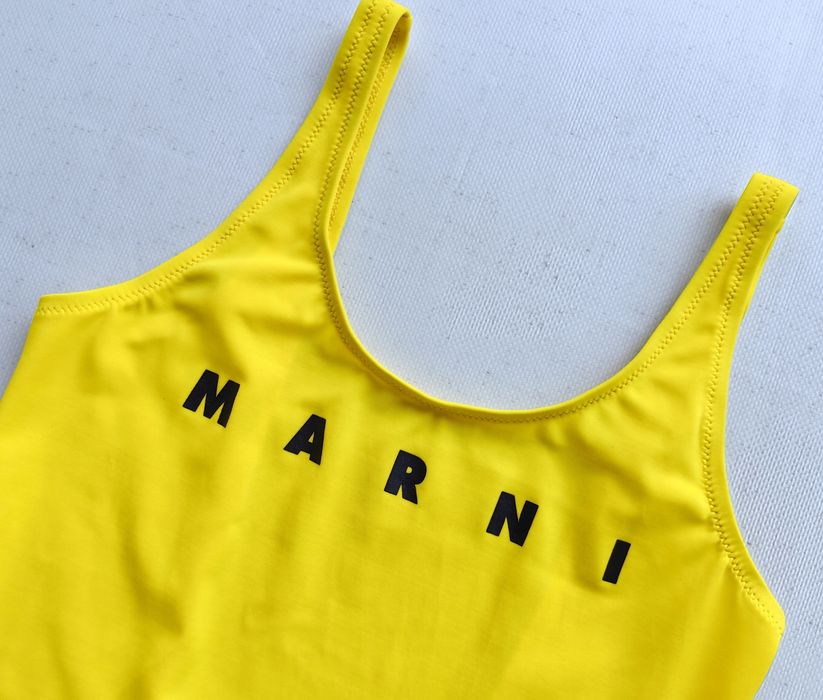 Цял бански Marni детски за момиче 12г жълт  Нов с етикет