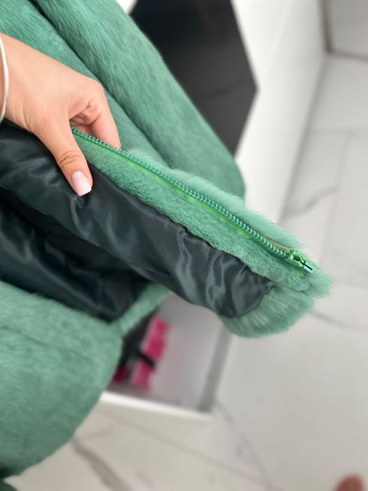 Jachetă Blană Naturală Verde Smarald
