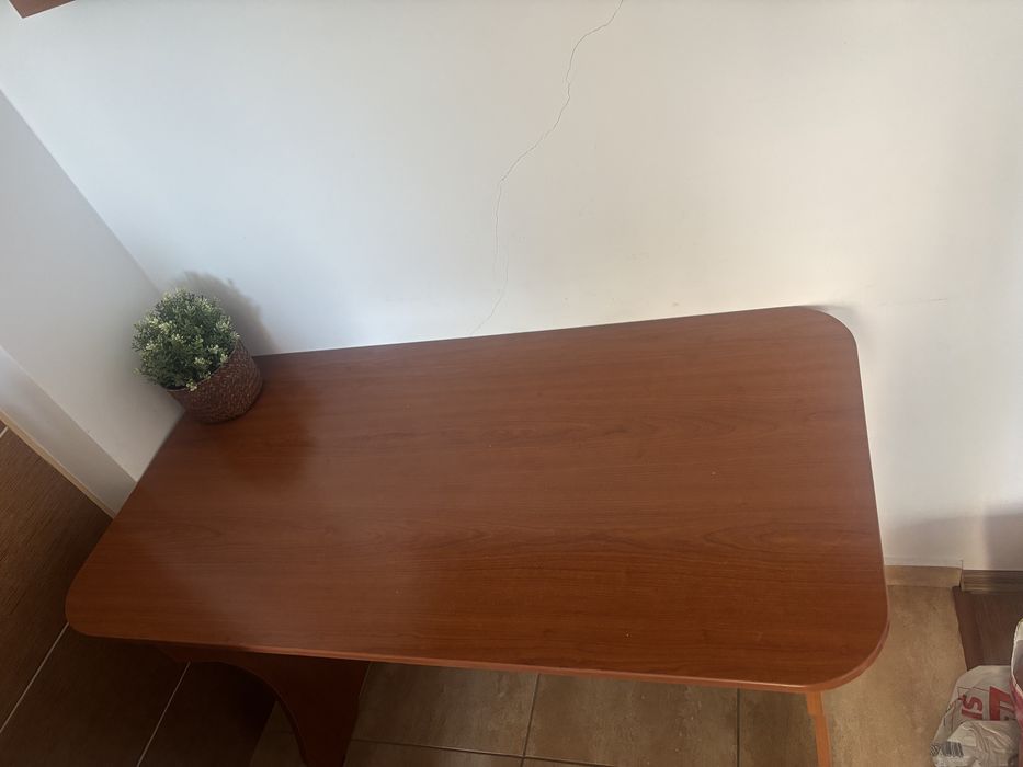 Raft de perete + birou (set), culoare lemn natur