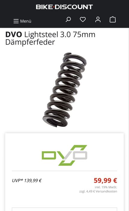 Arc 500 lbs DVO LightSteel Fox DHX2