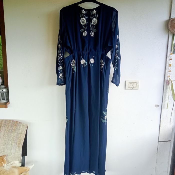 Rochie f.eleganta de ocazie, brodată , bleumarin, marca Ashley Brooke