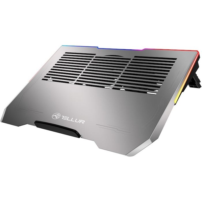 Cooler laptop Tellur Shade, 17", 3 ventilatoare, Band LED RGB, USB,