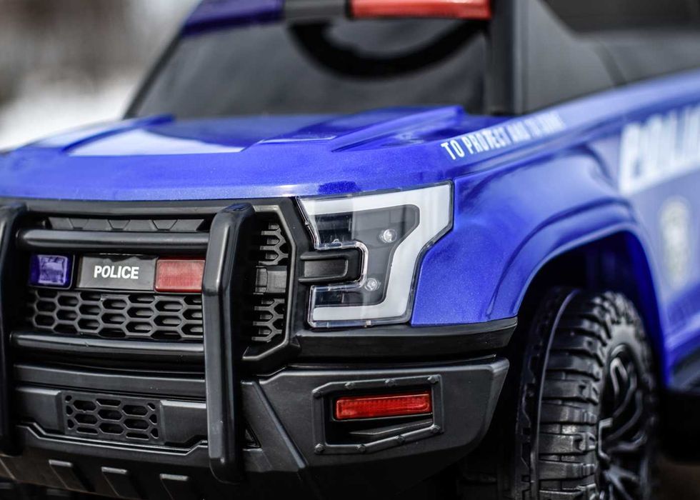 Masinuta 2 in 1 cu pedala elecrica Police QLS-993 30W 6V cu BT #Blue