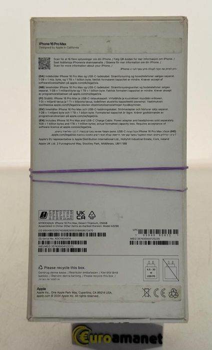 Telefon mobil Apple iPhone 16 Pro Max, 256GB, 5G, Desert Titanium -A-
